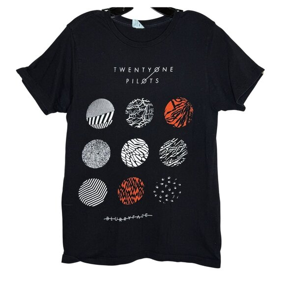 Twenty One Pilots Blurryface Album Graphic Tee Medium Black Cotton Unisex Band T - Picture 1 of 4